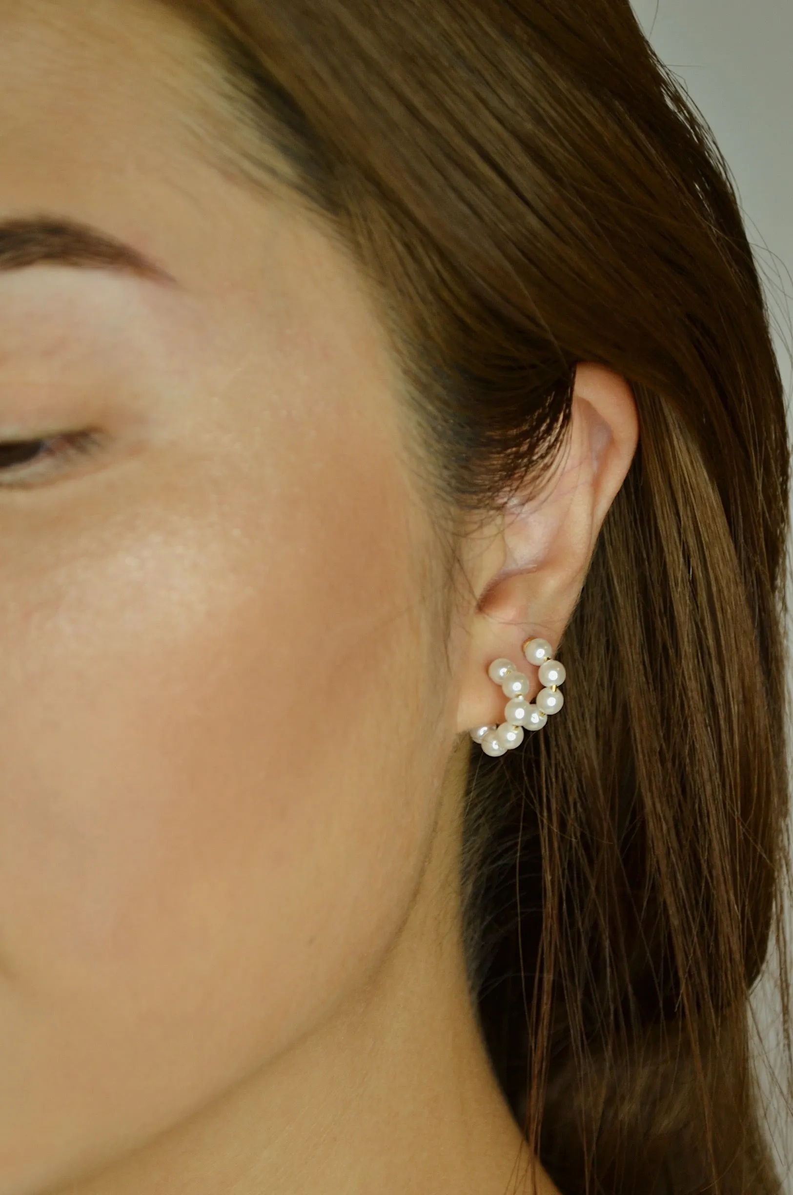 Baby Pearl Hoops