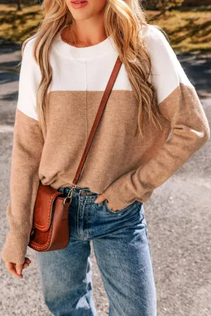 Bailey Color Block Round Neck Sweater