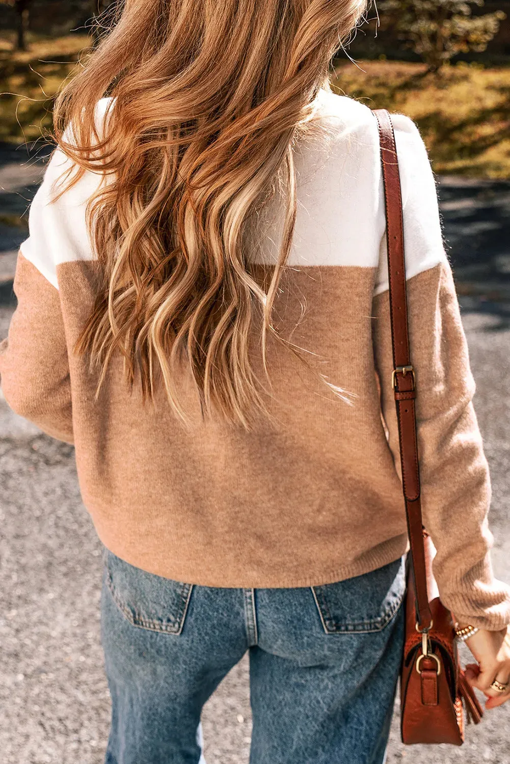 Bailey Color Block Round Neck Sweater