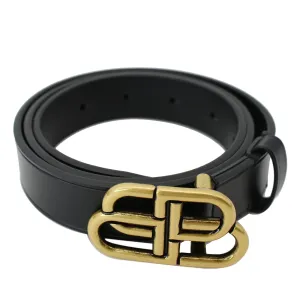BALENCIAGA BB Leather Belt Black