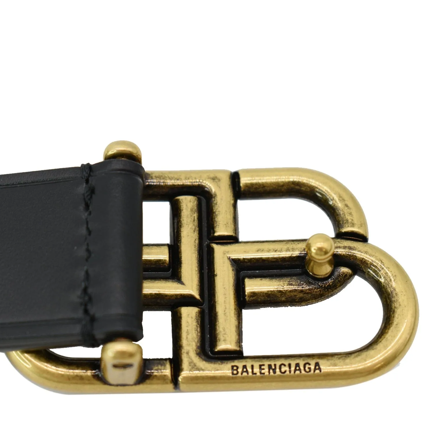 BALENCIAGA BB Leather Belt Black