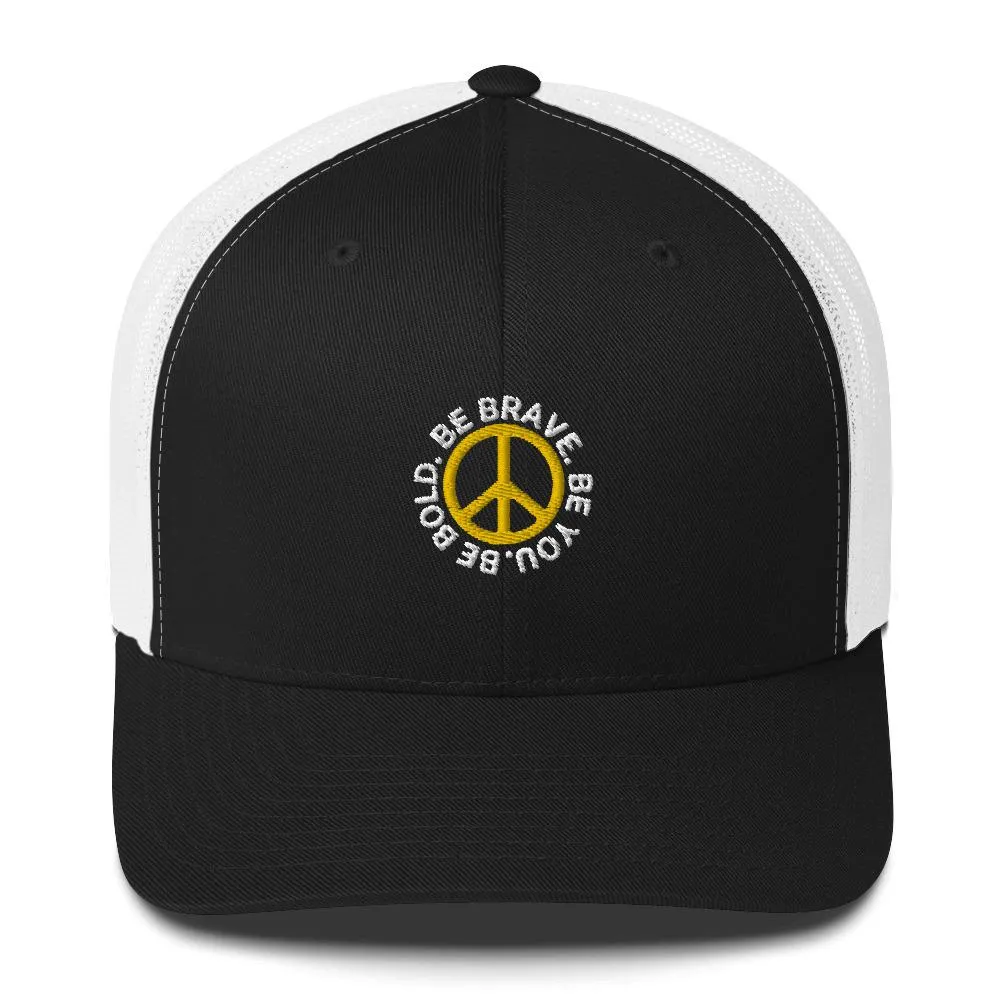 BE BOLD BRAVE YOU Inspirational Custom Embroidered 6-Panel Trucker Hat