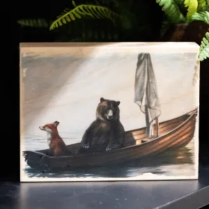 Bear and Fox In a Sailboat