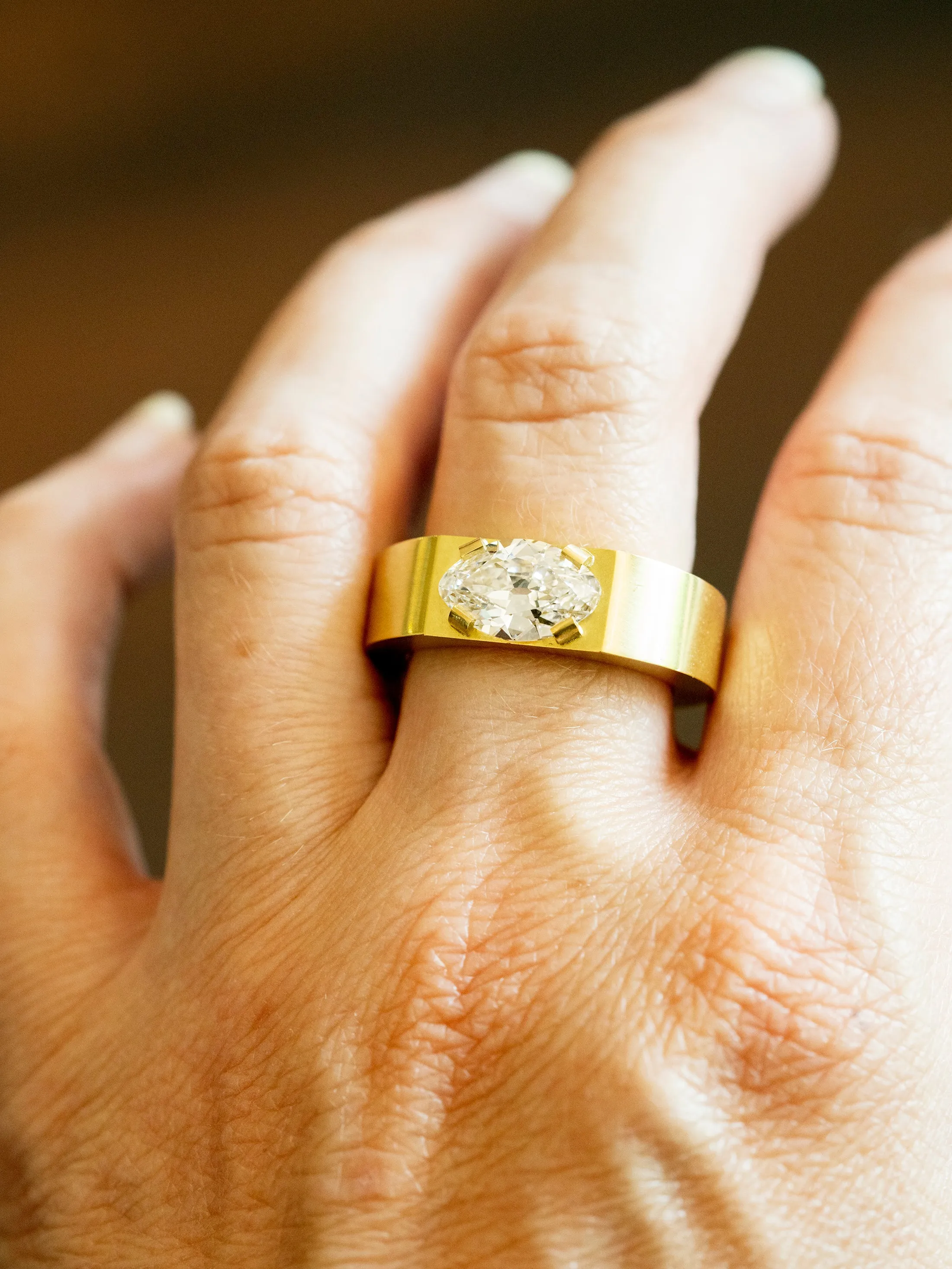 Bell & Bird Moval Cut Diamond Ring