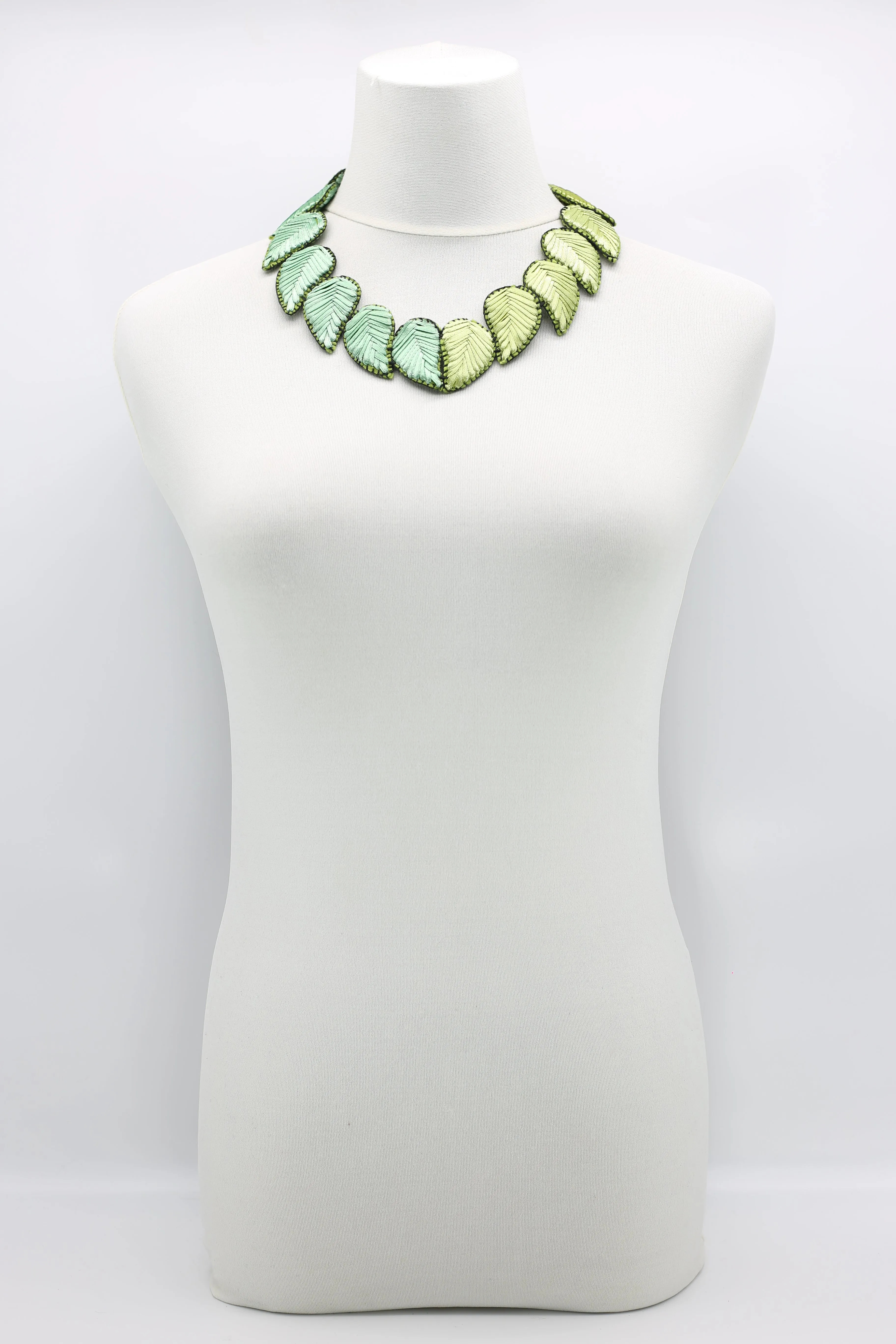 Biba Textile leaves two tone Necklaces