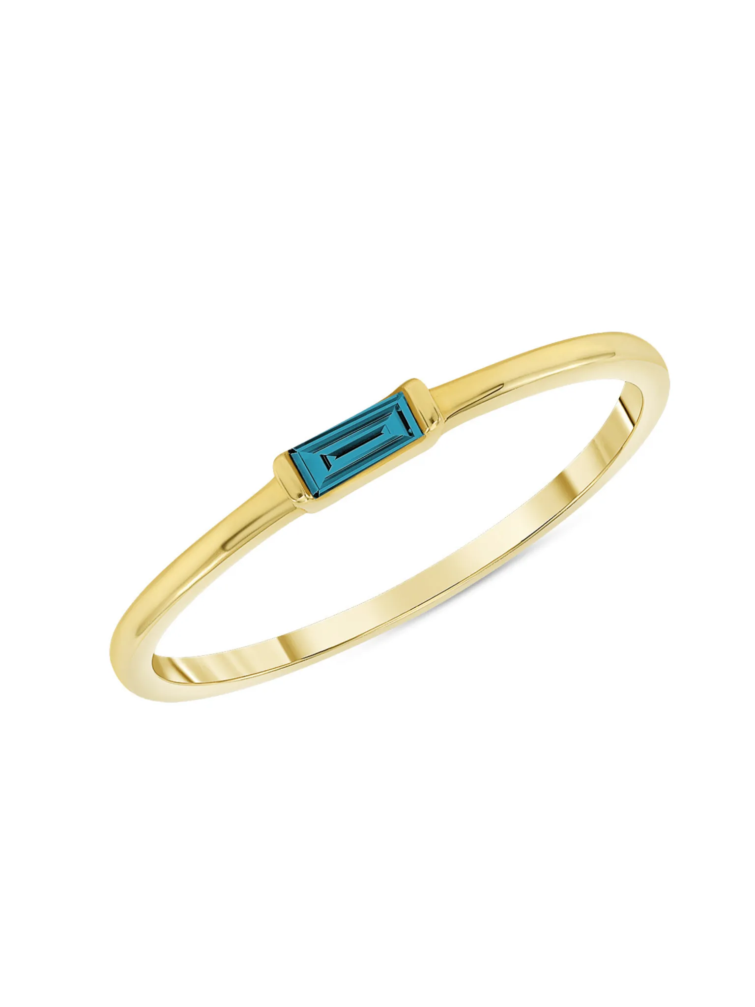 Bitsy Birthstone Ring - December Blue Topaz 14K