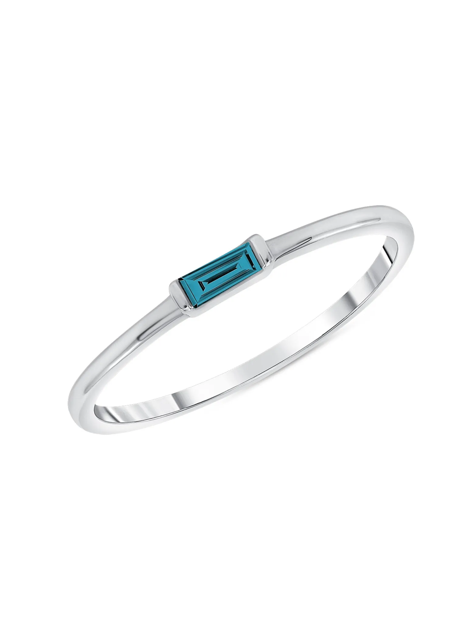 Bitsy Birthstone Ring - December Blue Topaz 14K