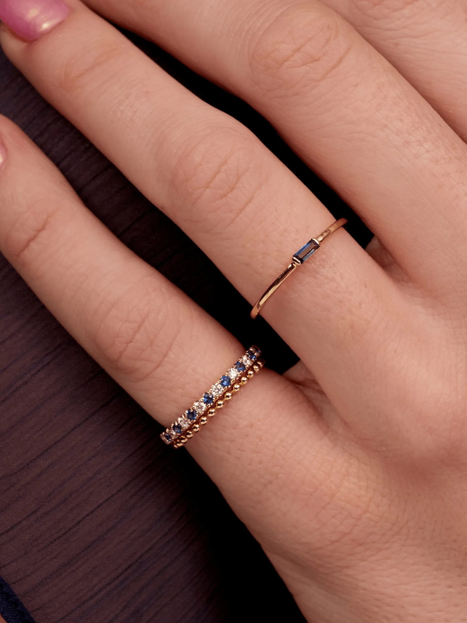 Bitsy Birthstone Ring - December Blue Topaz 14K