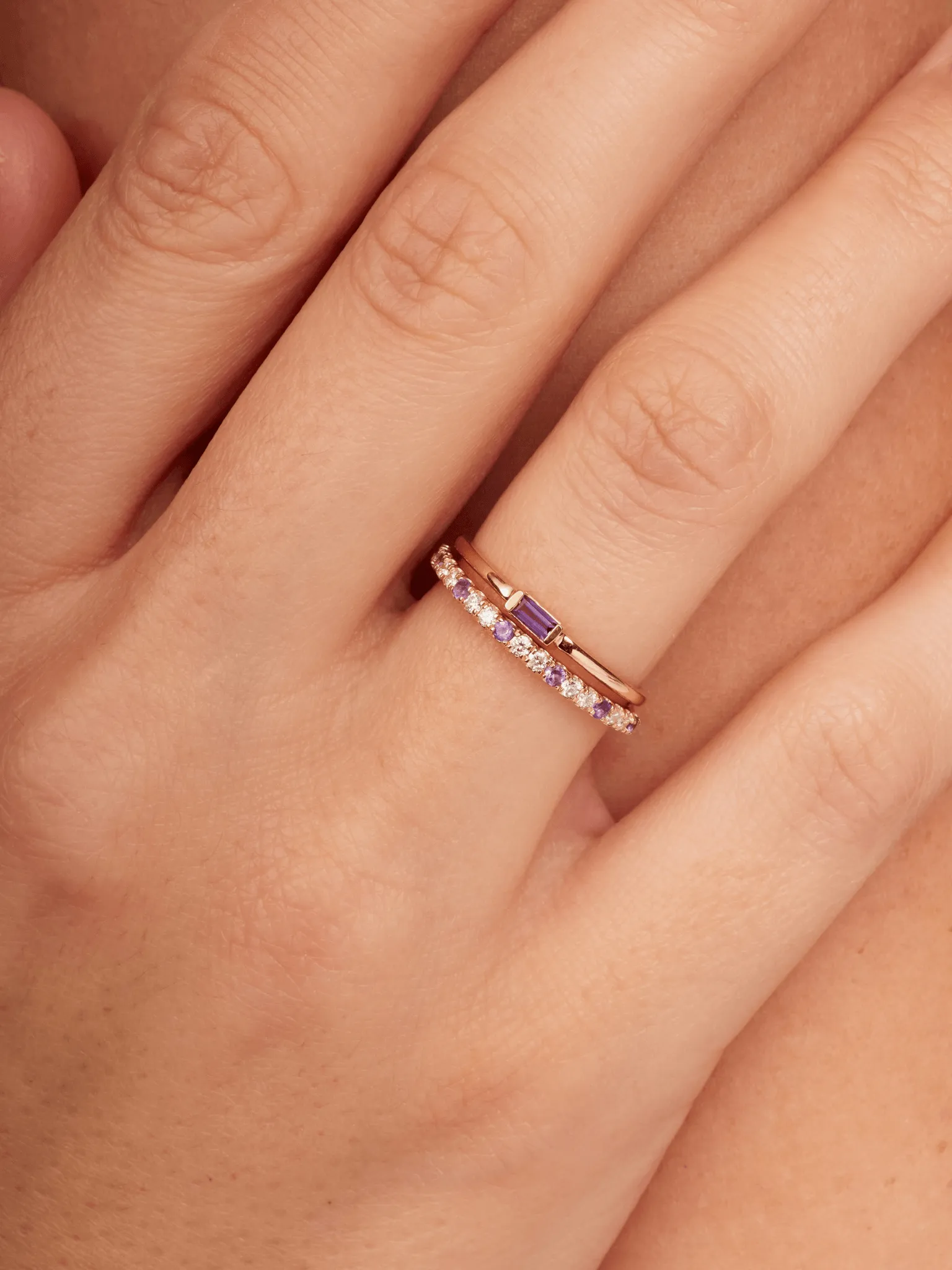 Bitsy Birthstone Ring - February Amethyst 14K