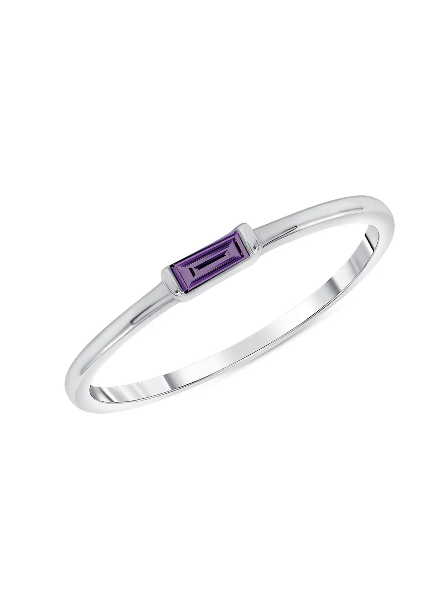 Bitsy Birthstone Ring - February Amethyst 14K