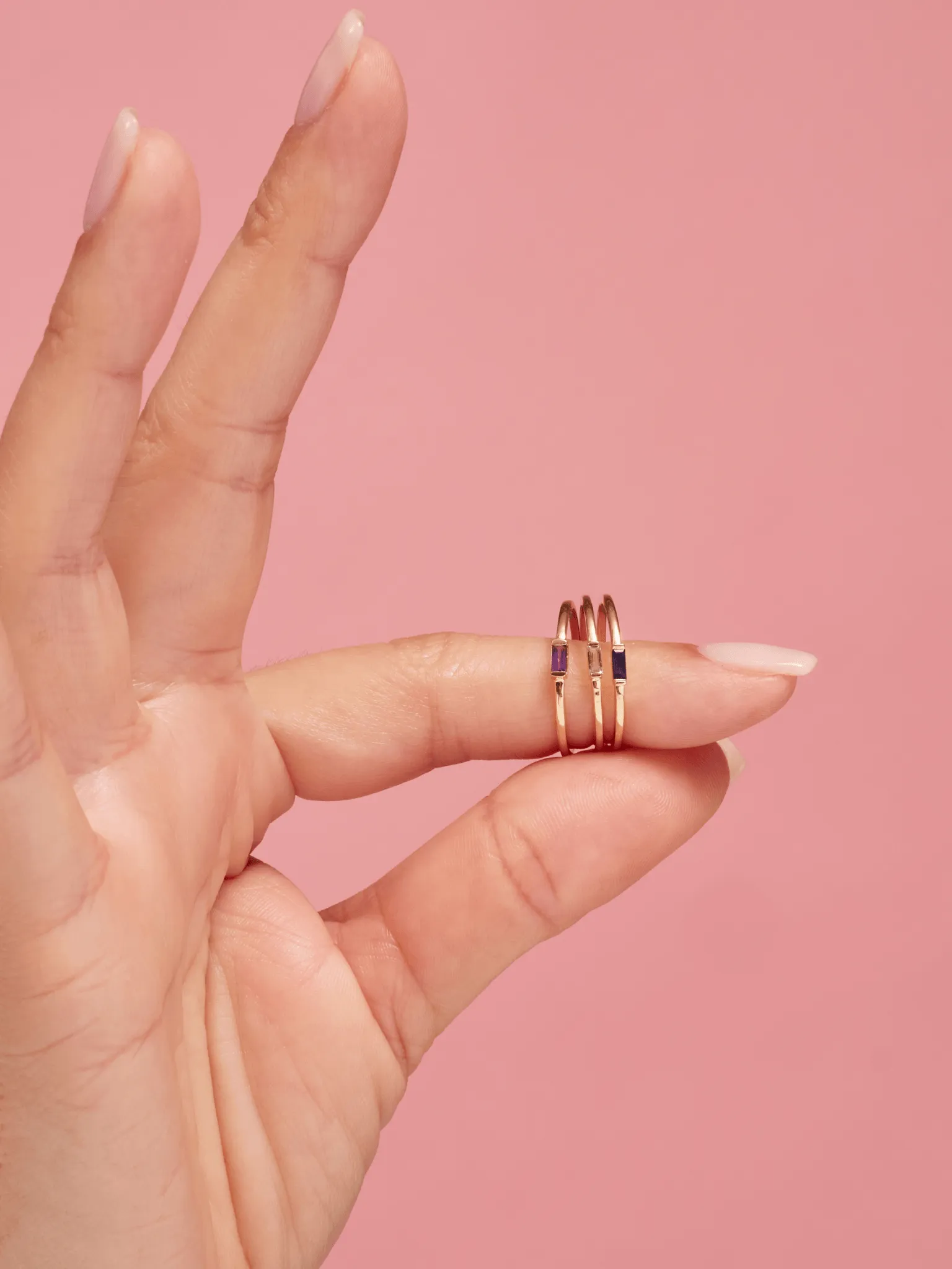 Bitsy Birthstone Ring - February Amethyst 14K