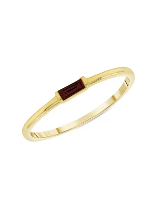Bitsy Birthstone Ring - January Garnet 14K