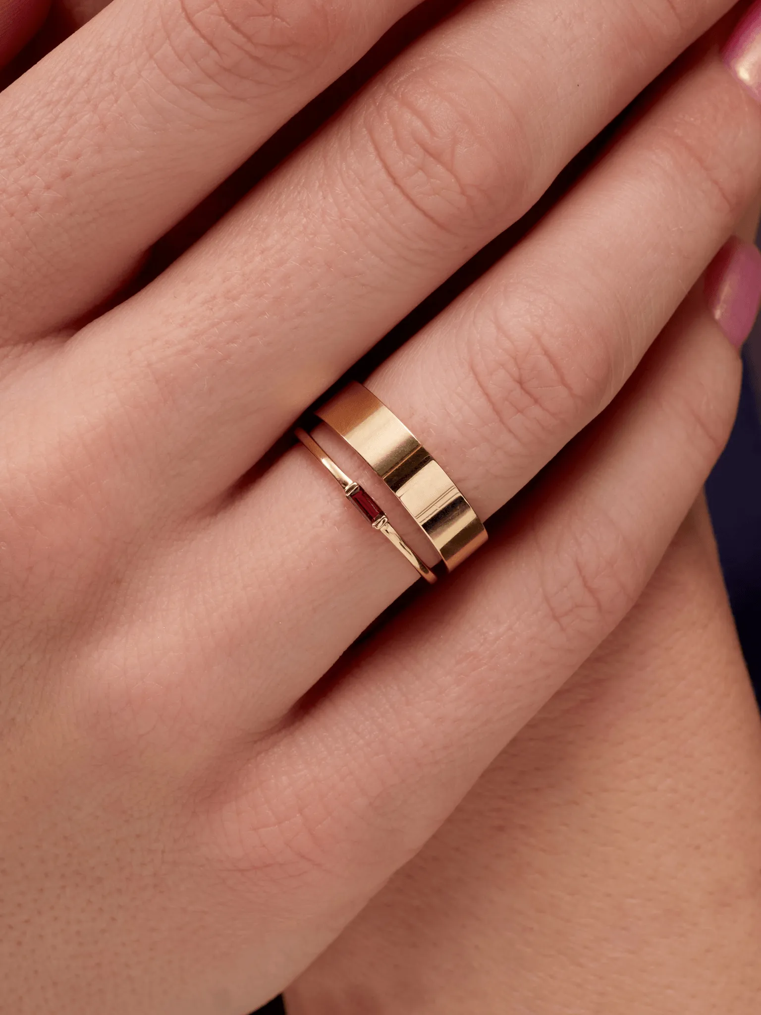Bitsy Birthstone Ring - January Garnet 14K