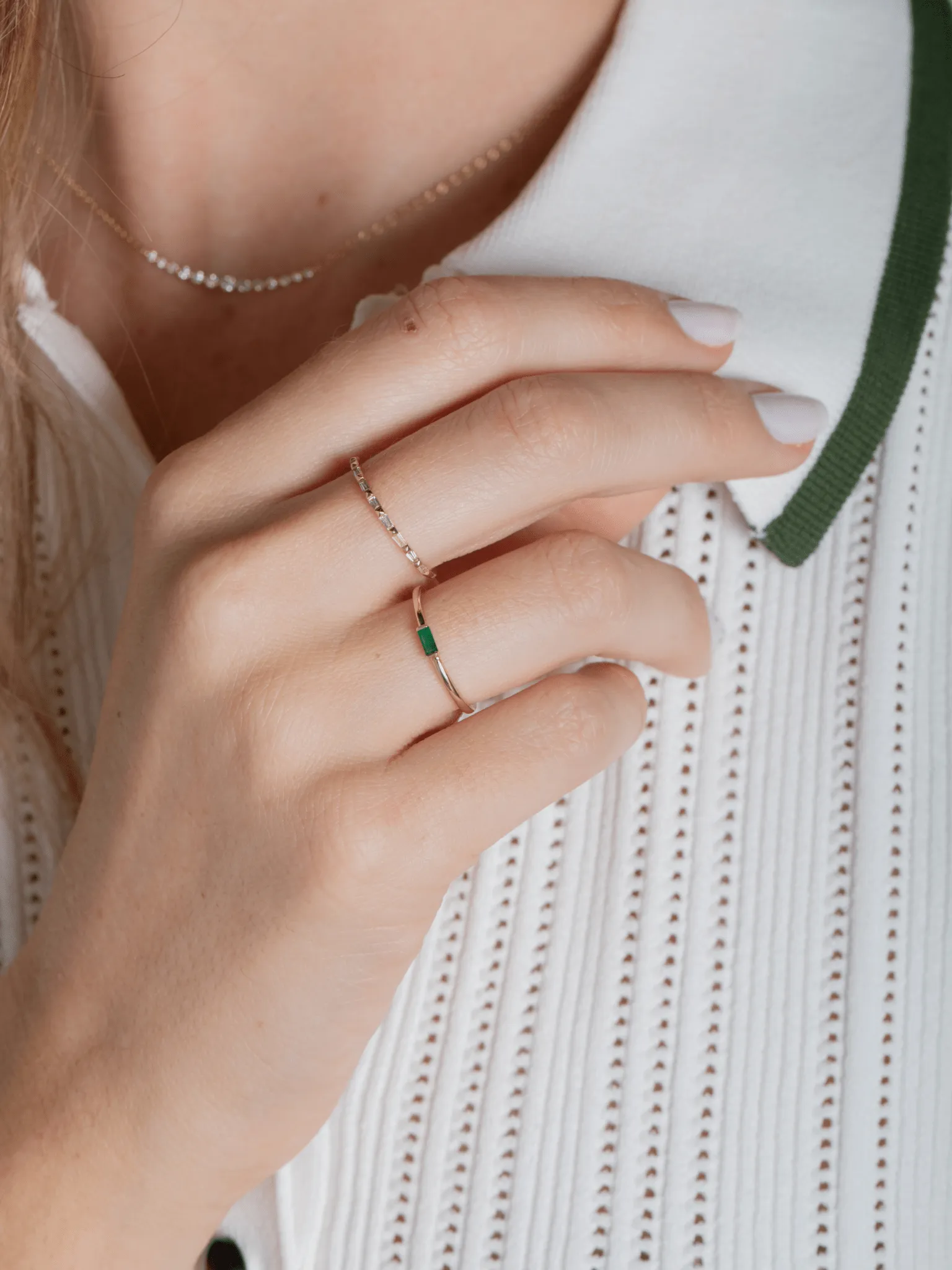 Bitsy Birthstone Ring - May Emerald 14K