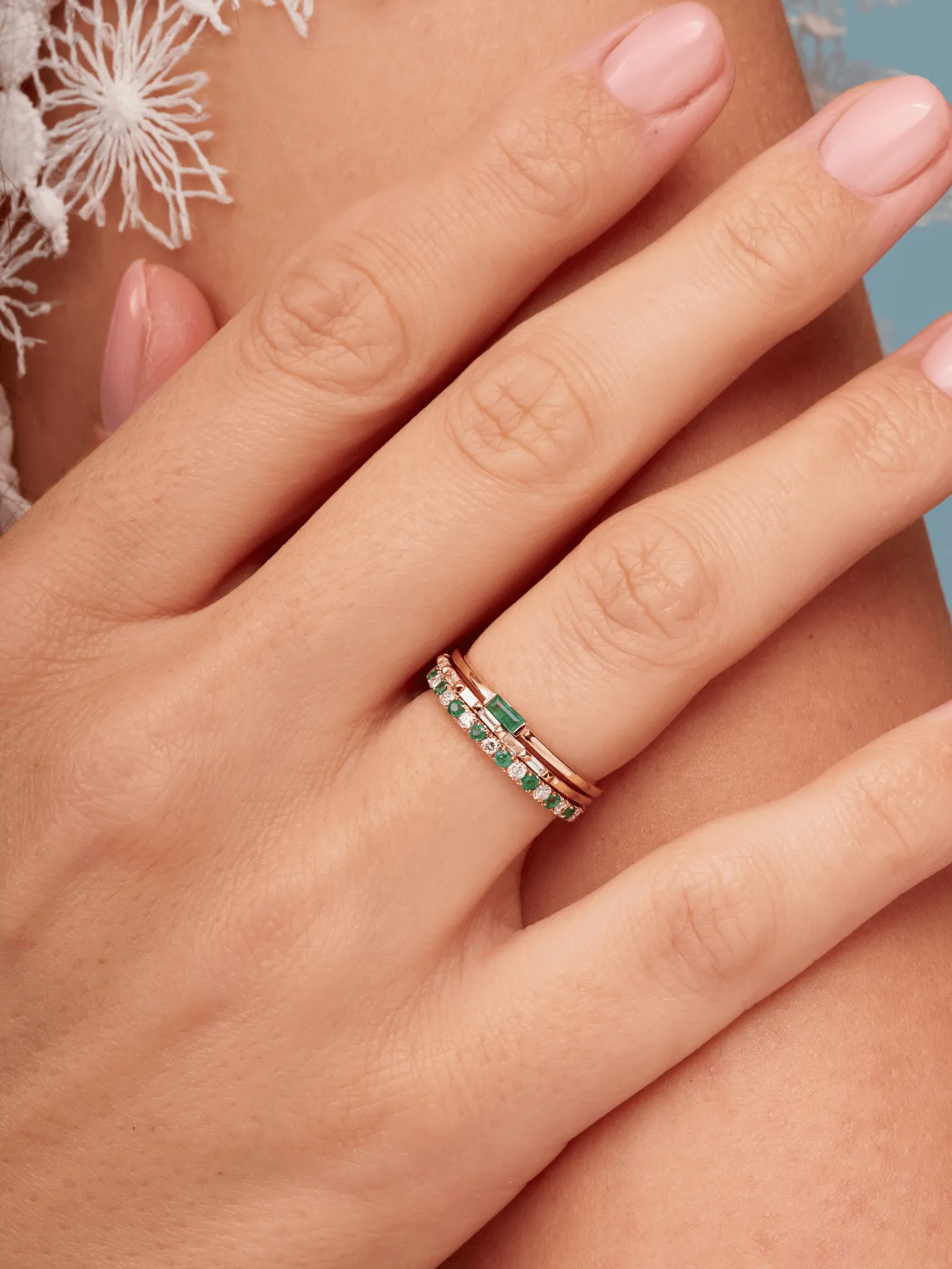 Bitsy Birthstone Ring - May Emerald 14K