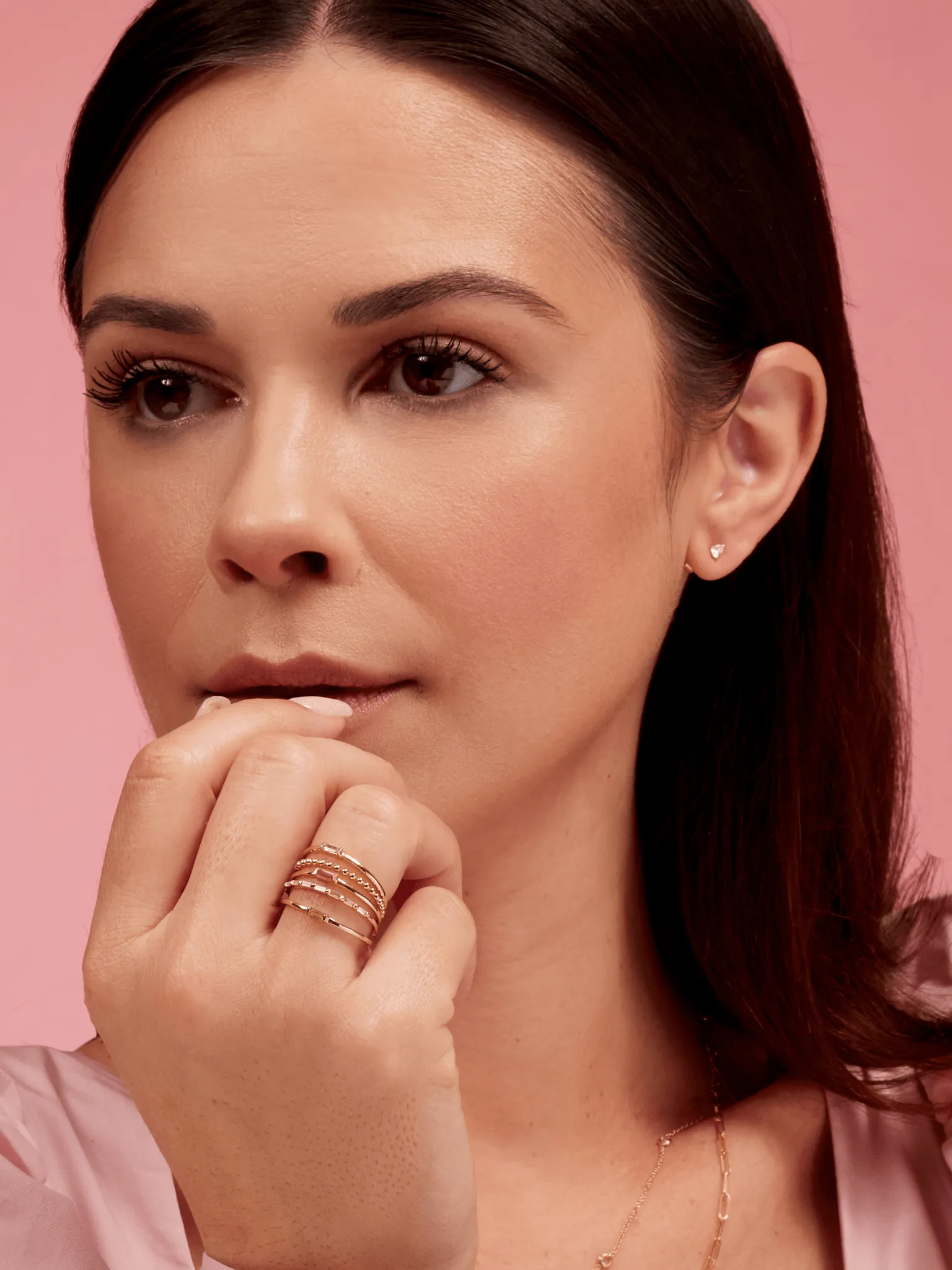Bitsy Birthstone Ring - October Pink Tourmaline 14K
