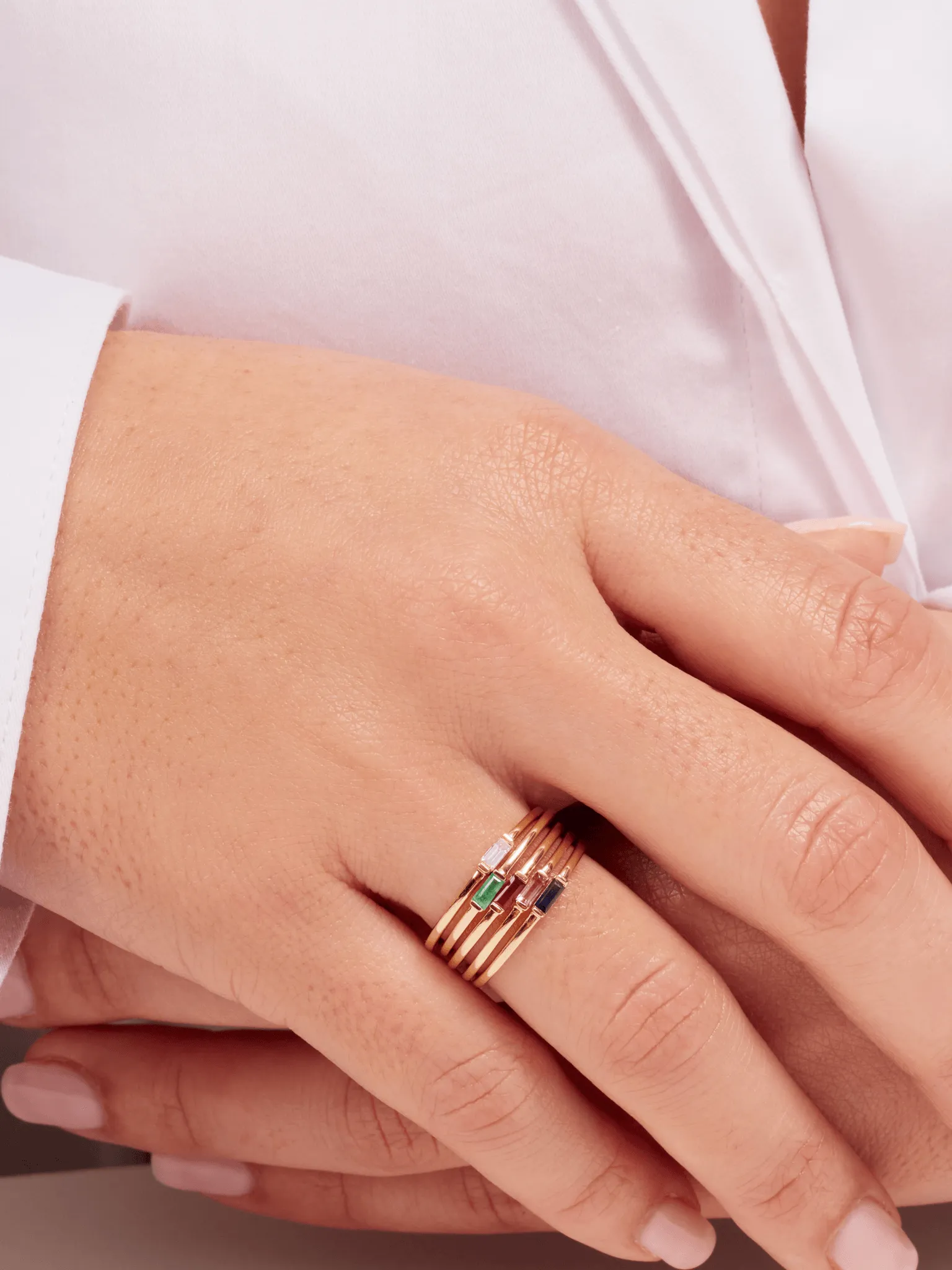 Bitsy Birthstone Ring - October Pink Tourmaline 14K
