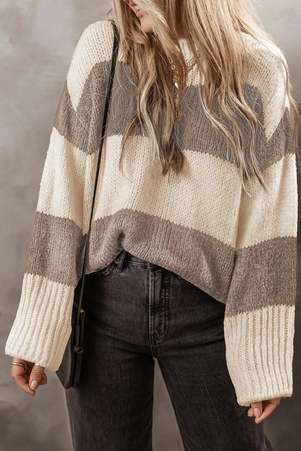 Brittany Color Block Round Neck Sweater
