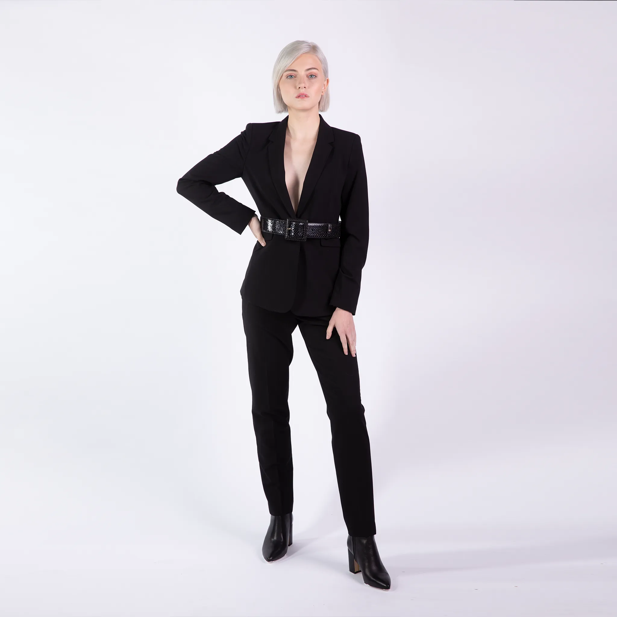 CA Hampton Black Python Couture waist belt