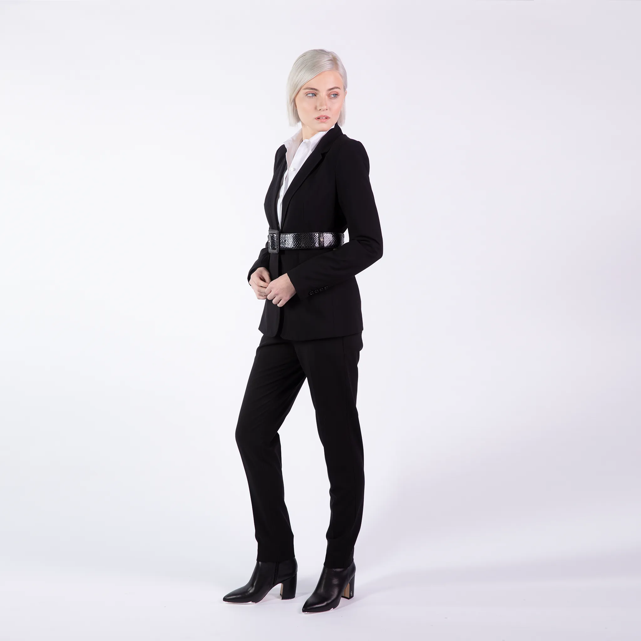 CA Hampton Black Python Couture waist belt