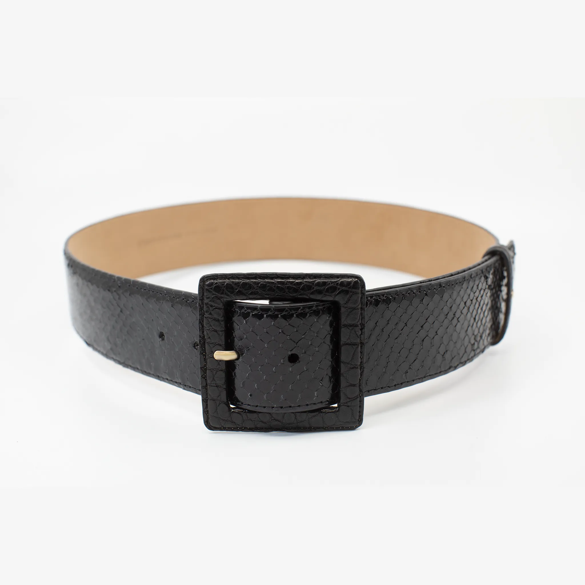 CA Hampton Black Python Couture waist belt