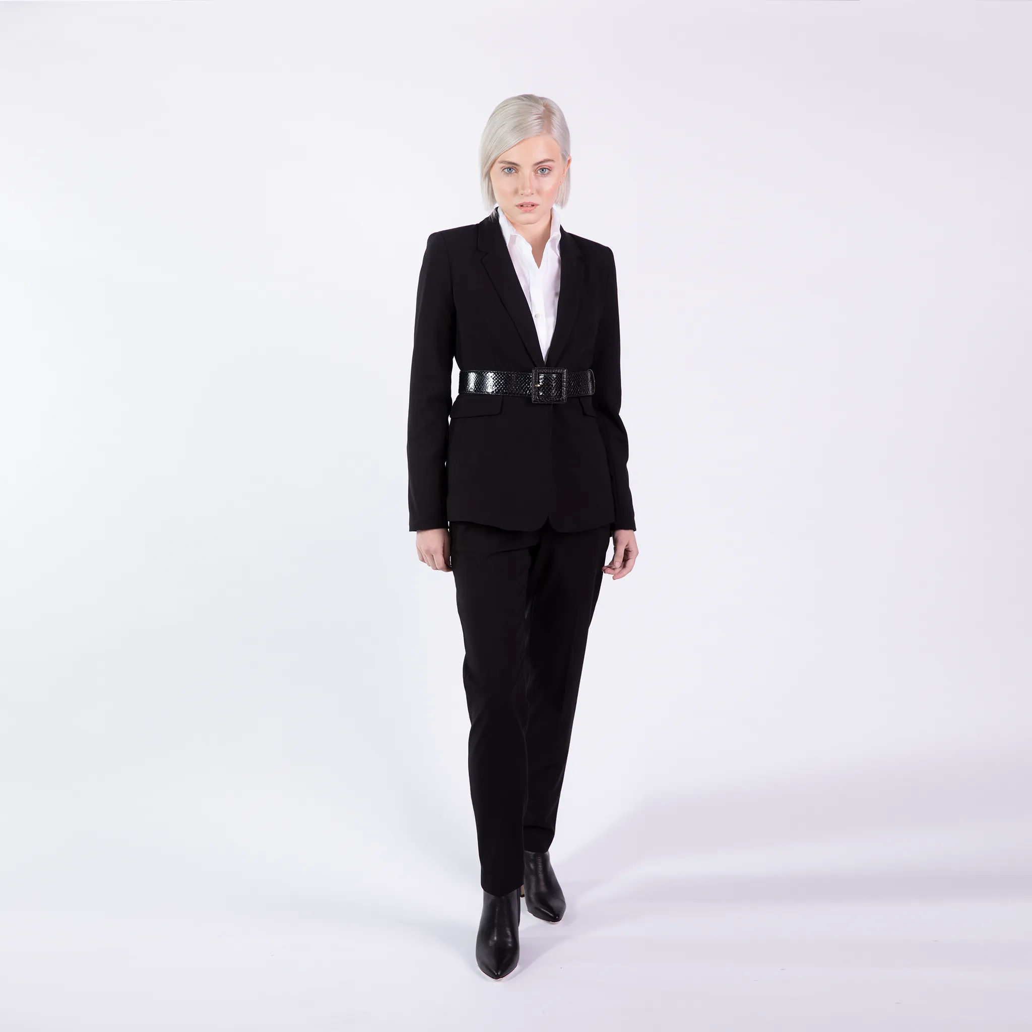 CA Hampton Black Python Couture waist belt