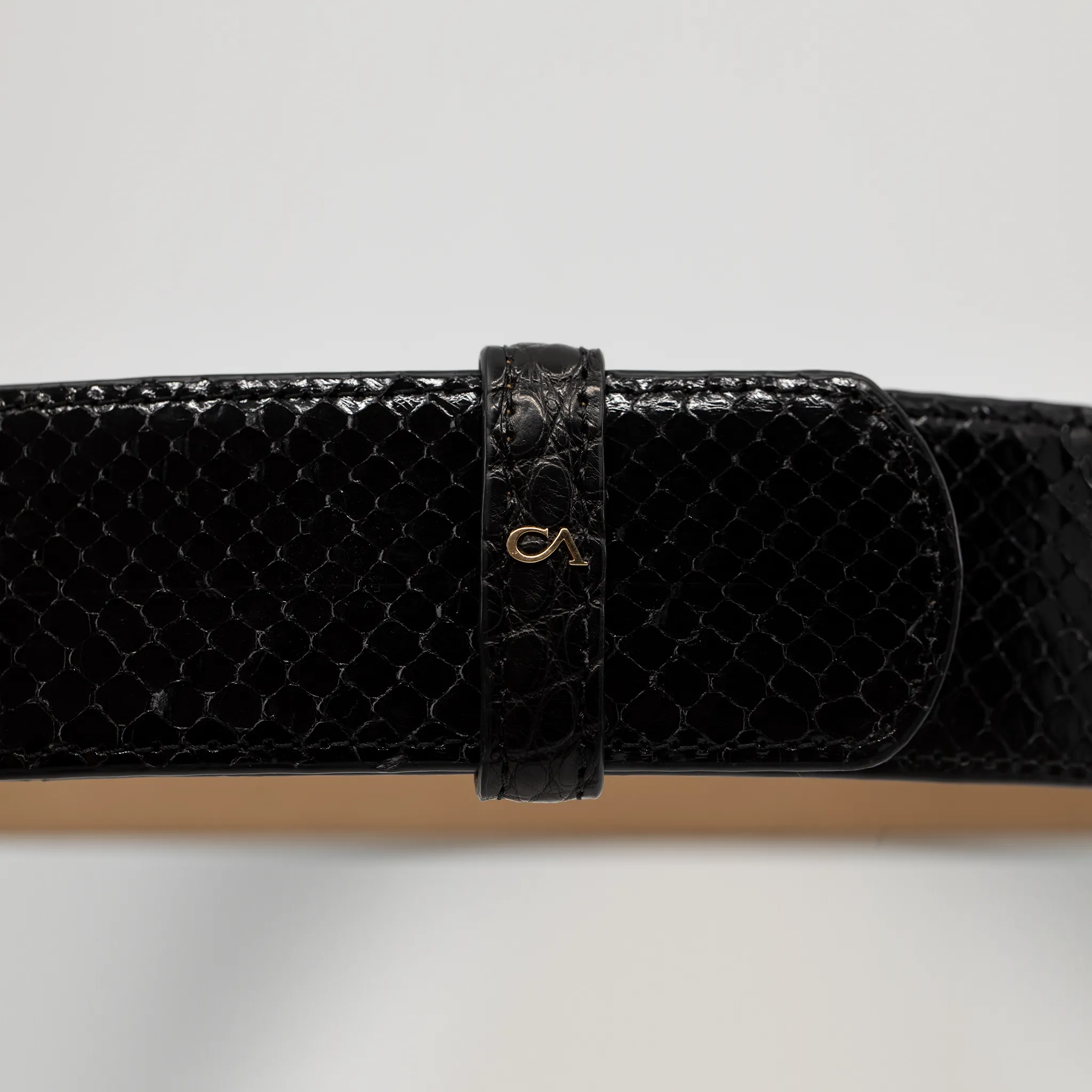 CA Hampton Black Python Couture waist belt