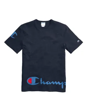 Champion Life® Men's Heritage Tee, Wraparound Logo Navy