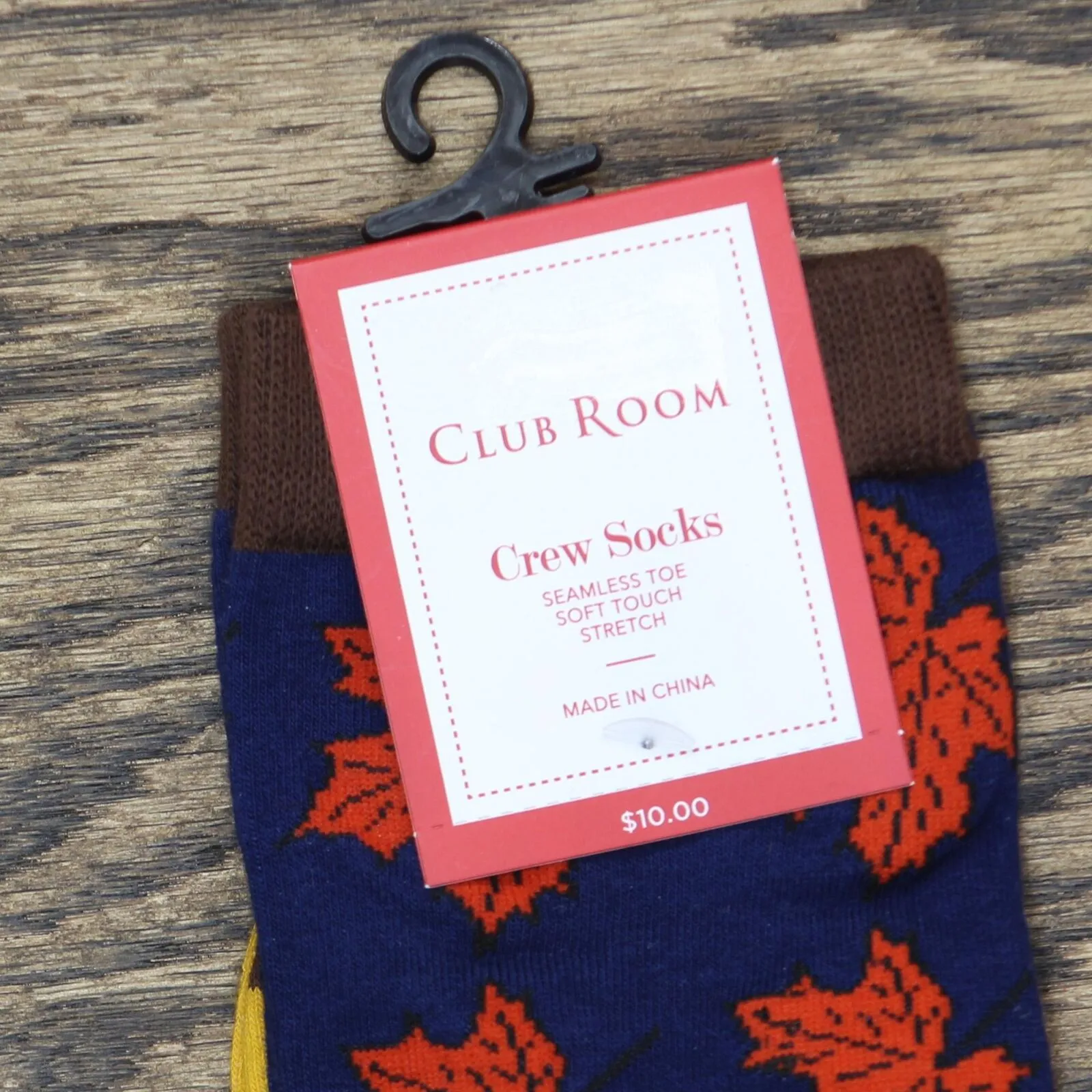Club Room Mens Holiday Maple Leaves Crew Socks