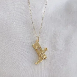 Country Girl Boot Gold Necklace