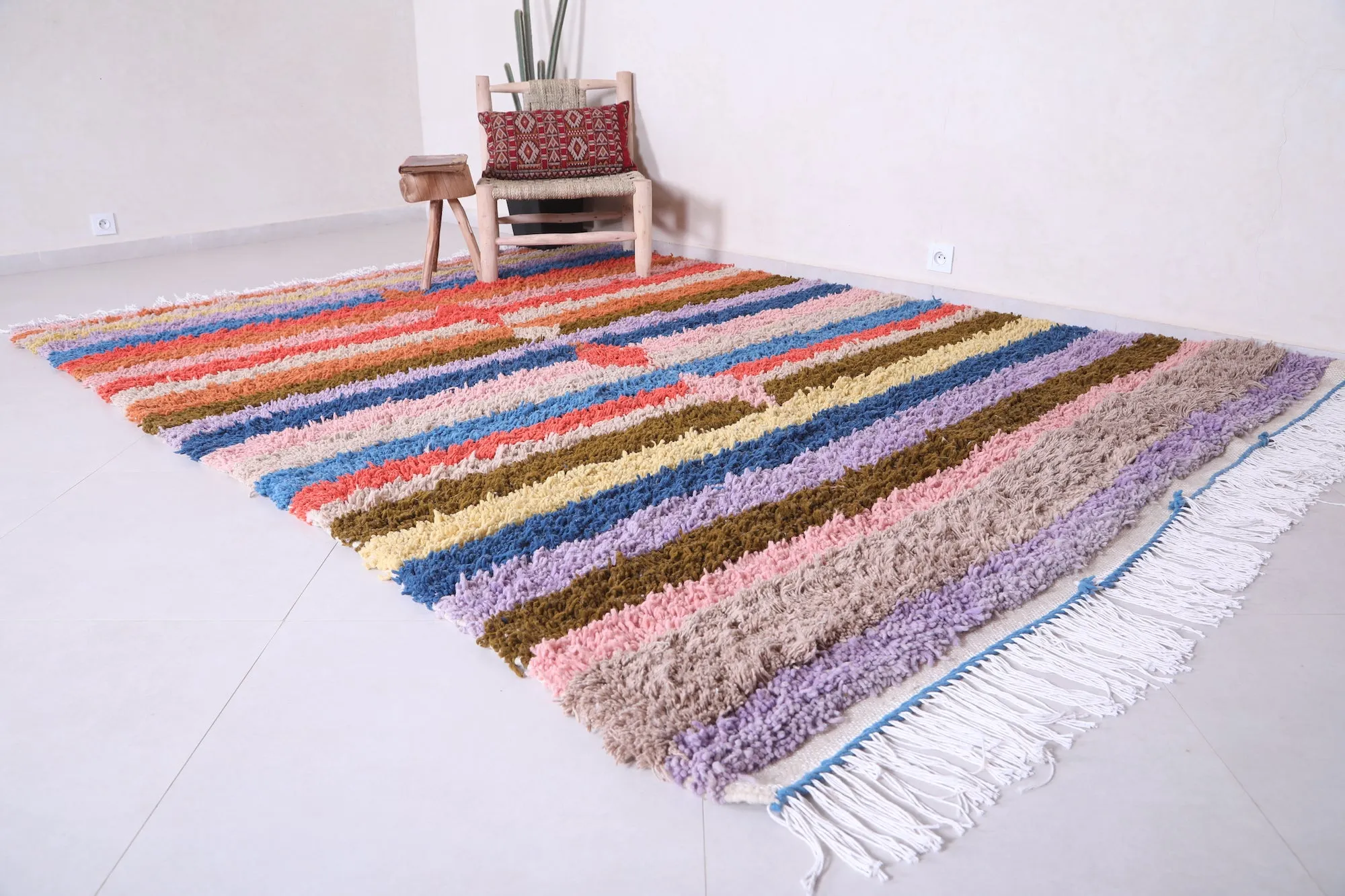 Custom Moroccan Azilal rug - Colorful berber carpet - Wool rug