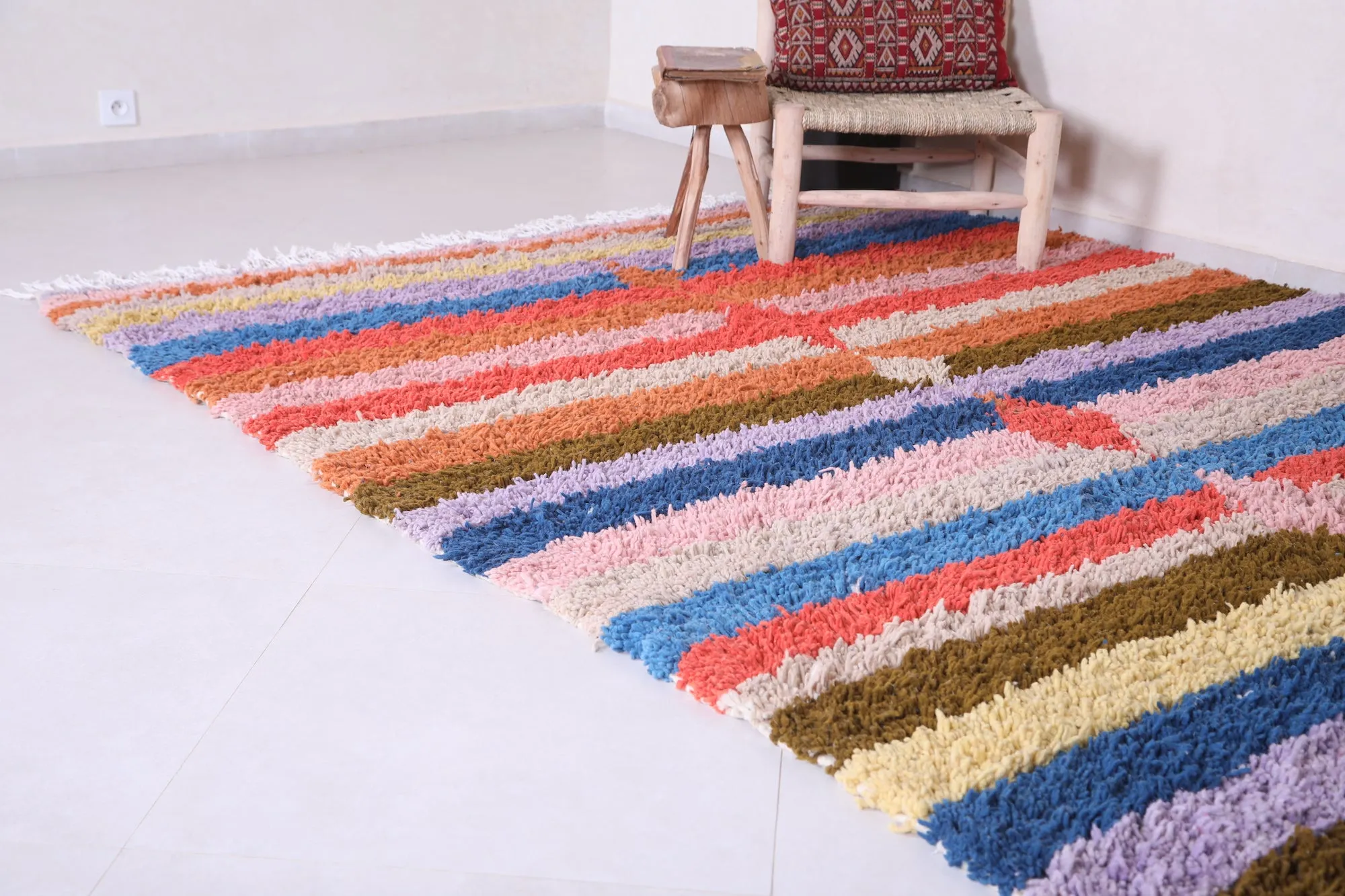 Custom Moroccan Azilal rug - Colorful berber carpet - Wool rug