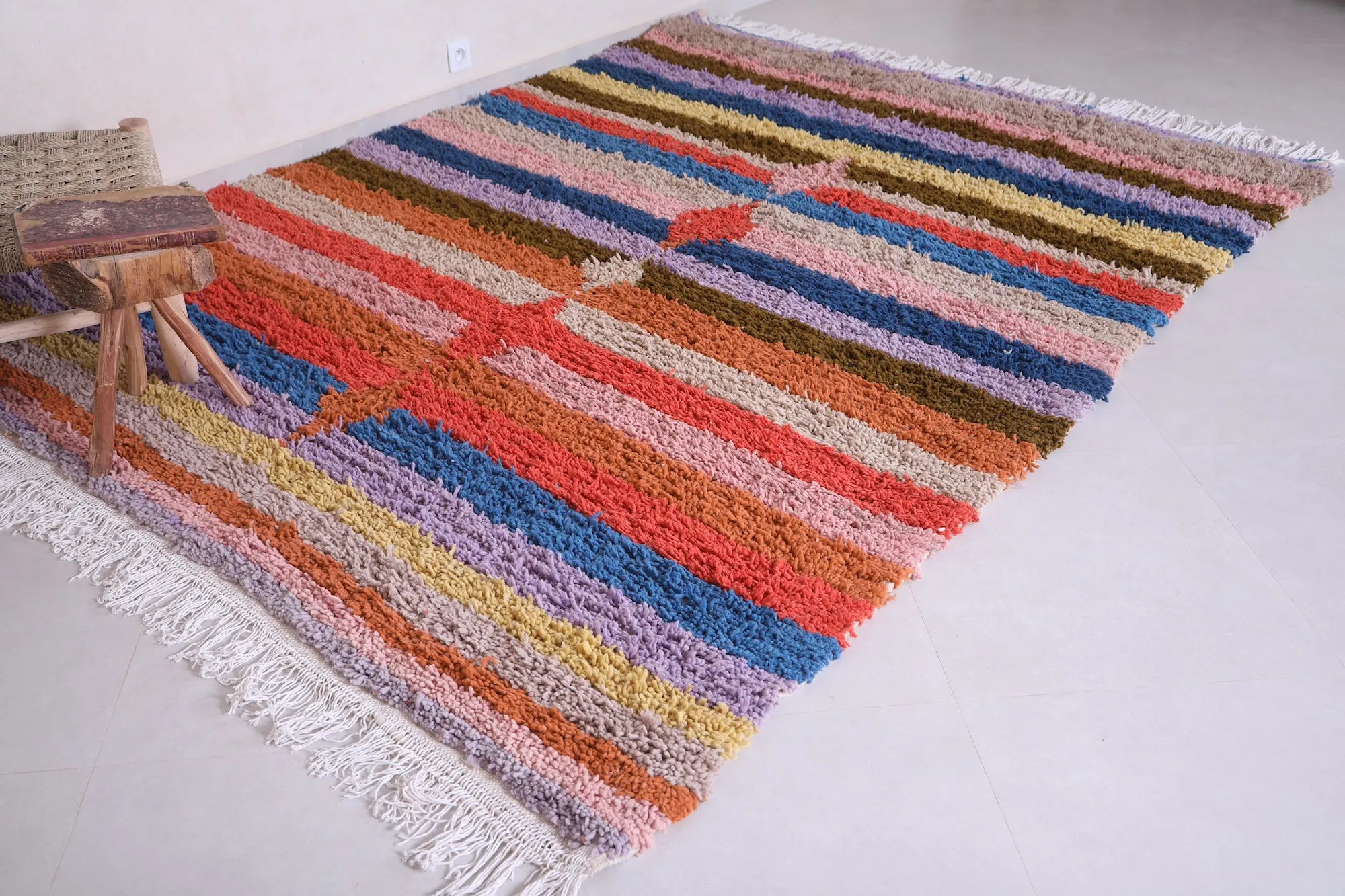 Custom Moroccan Azilal rug - Colorful berber carpet - Wool rug
