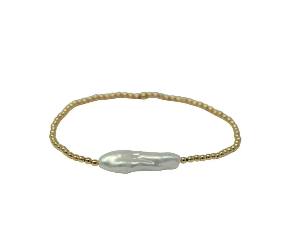 Dainty Gold Biwa Cuff