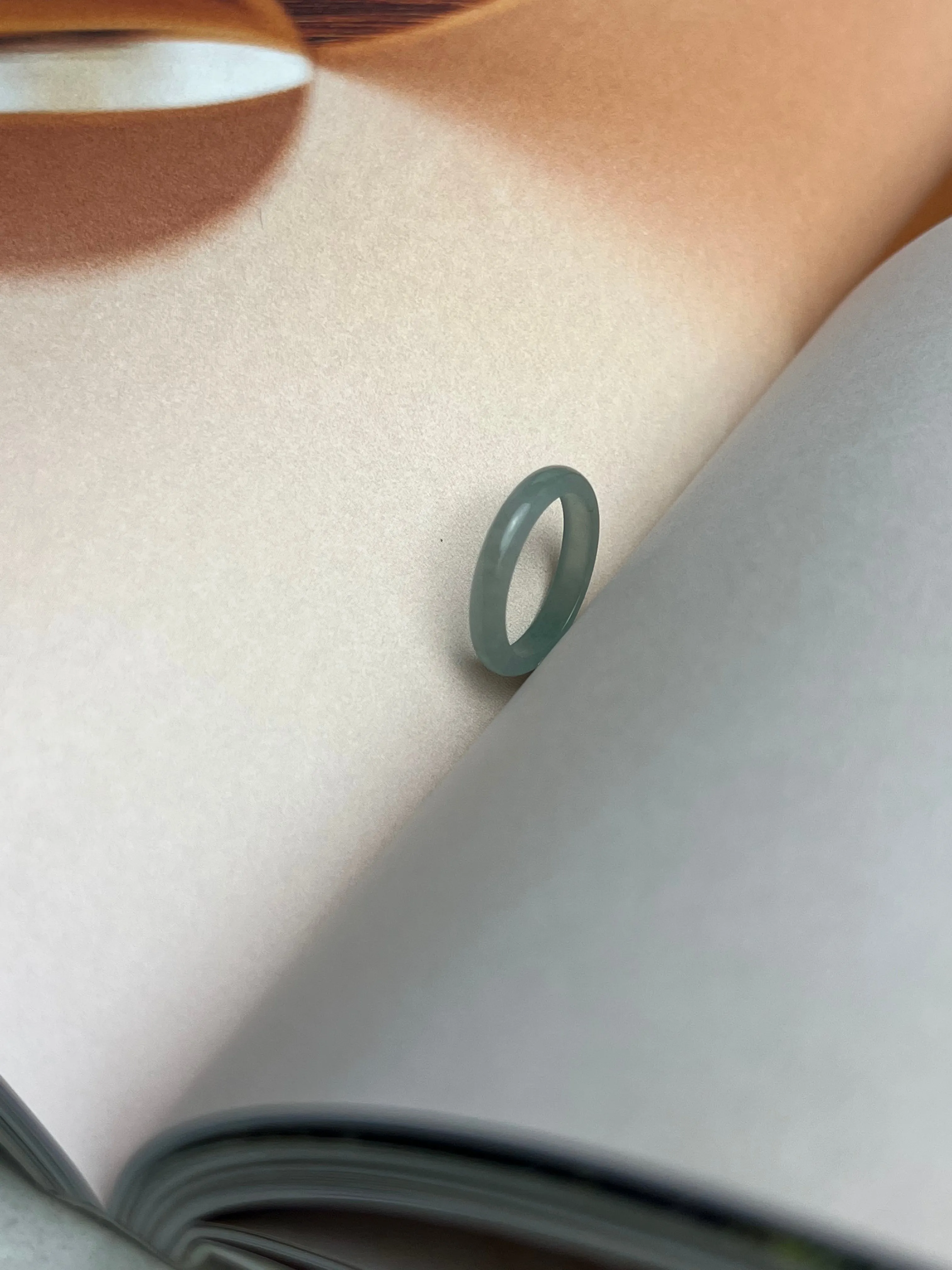 Dainty Natural Jadeite Jade Pinky Ring