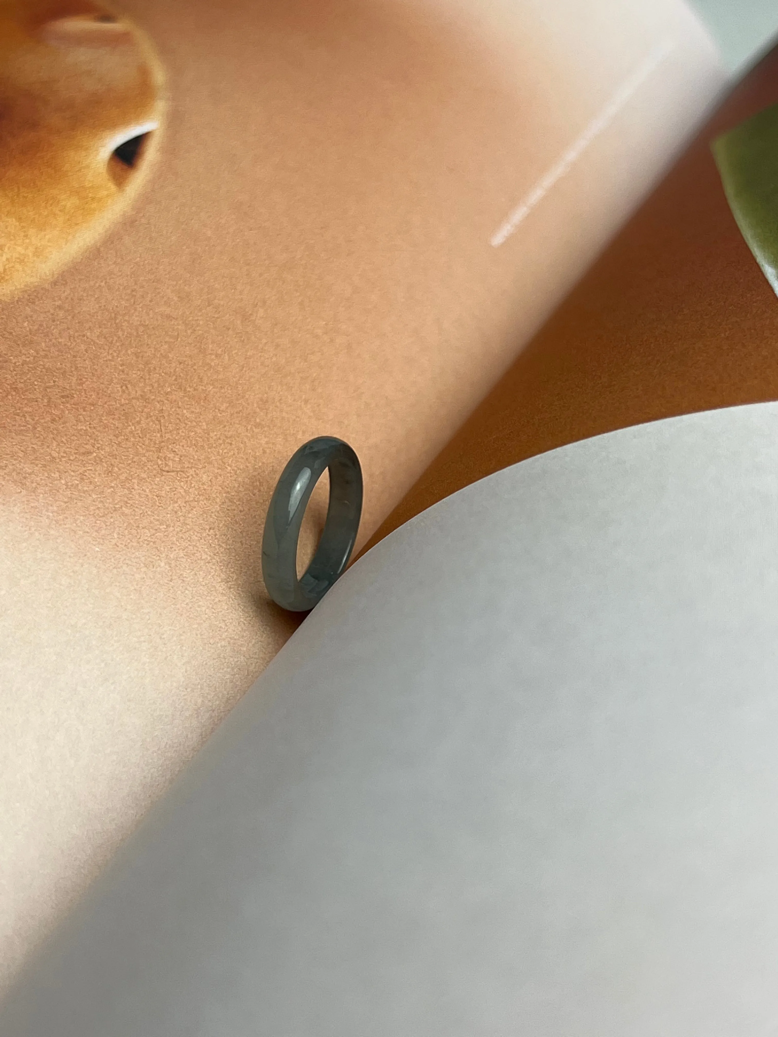 Dainty Natural Jadeite Jade Pinky Ring