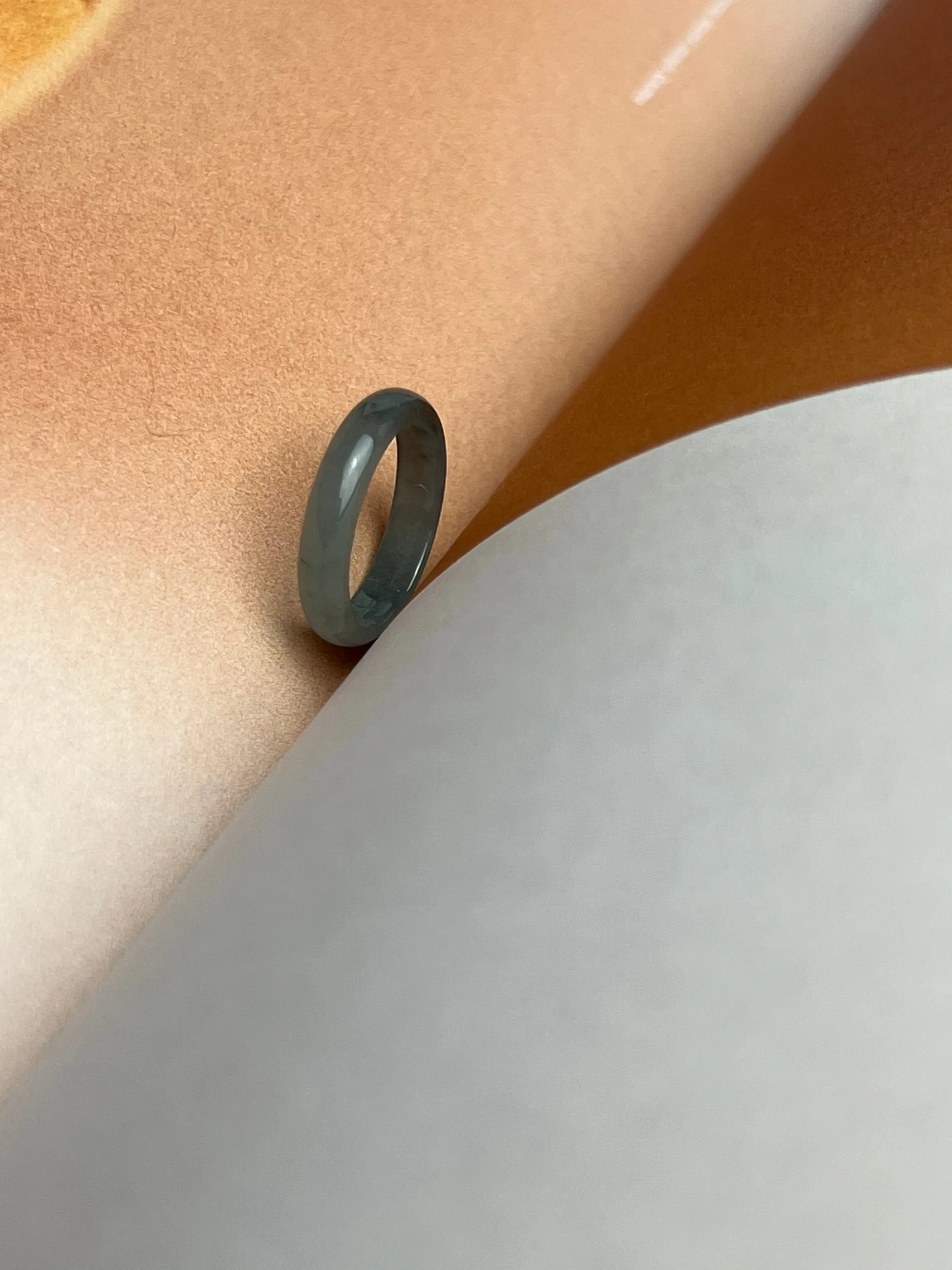 Dainty Natural Jadeite Jade Pinky Ring