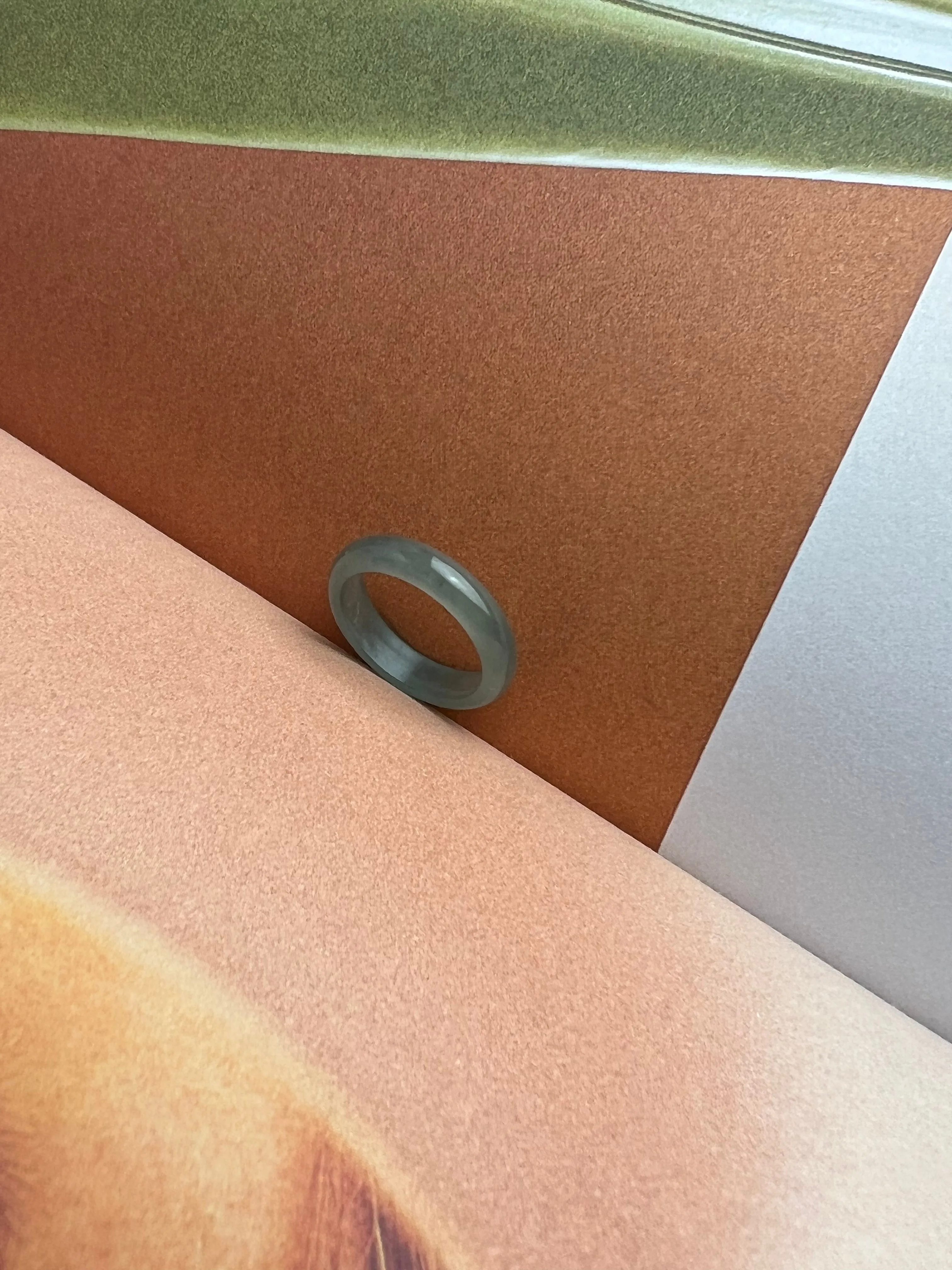 Dainty Natural Jadeite Jade Pinky Ring