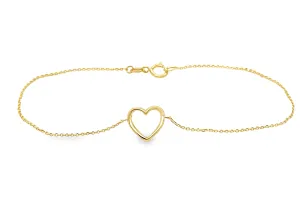 Dainty Open Heart Gold Bracelet