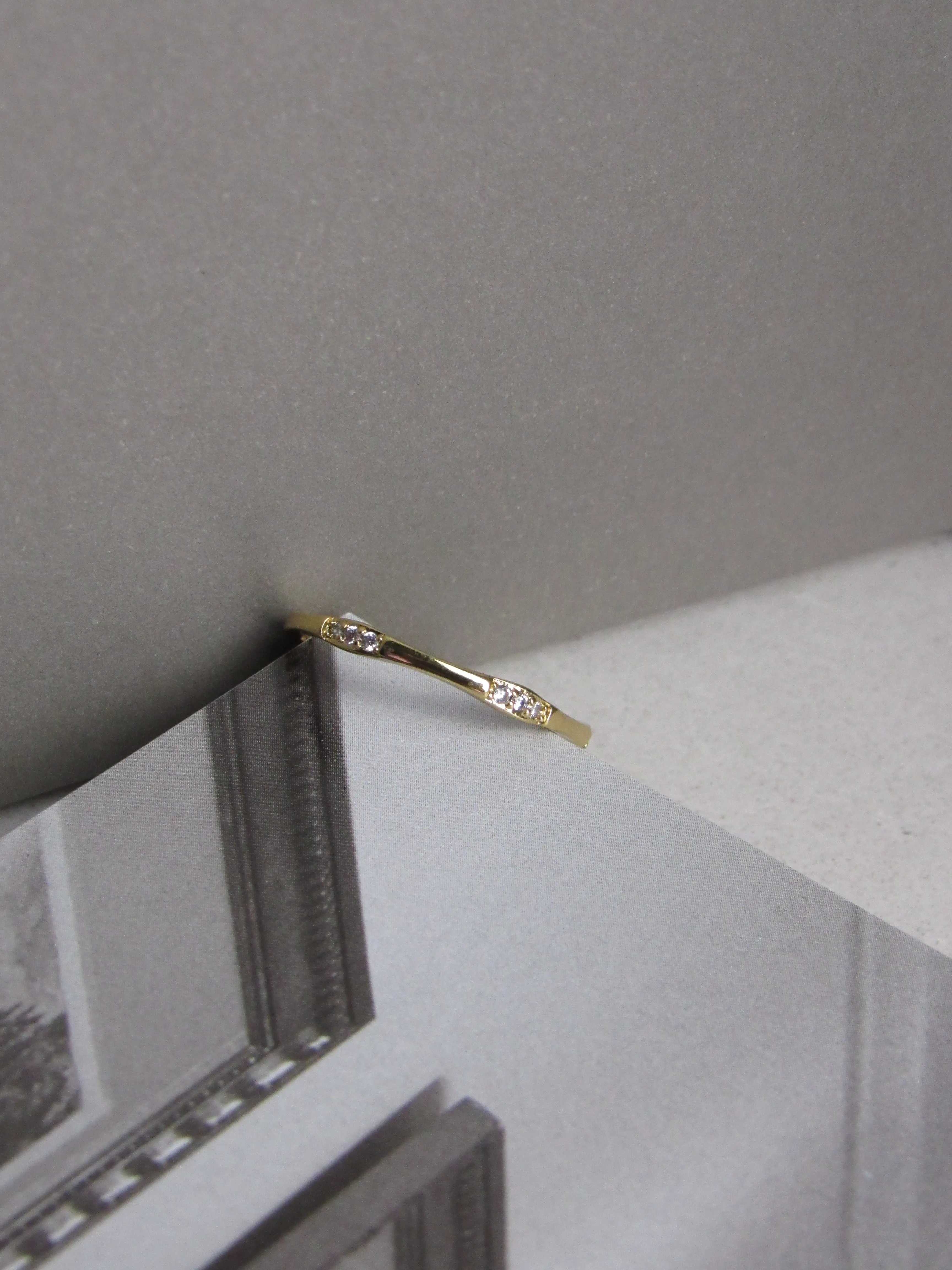 Dainty Sparkle Gold Stacking Ring