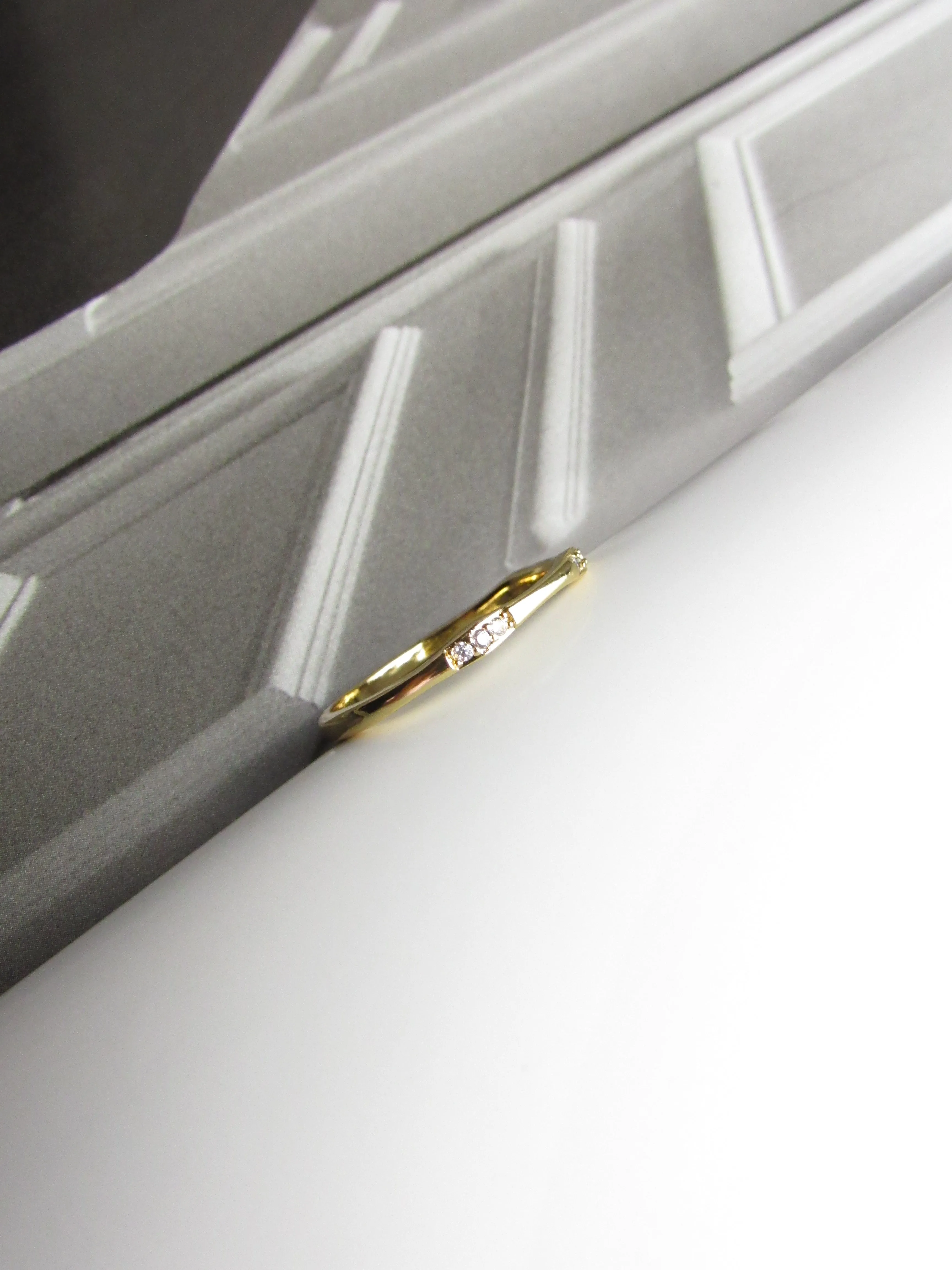 Dainty Sparkle Gold Stacking Ring