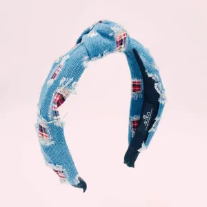 Denim Colored Knotted Headbands for Women • Country Model
