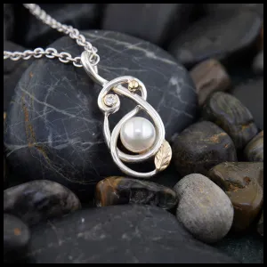 Diamond and Pearl Swirl Pendant
