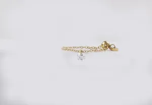 Diamond CZ Chain Ring, Floating Bare Diamond