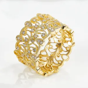 Diamond Filigree Hollow Wide Ring