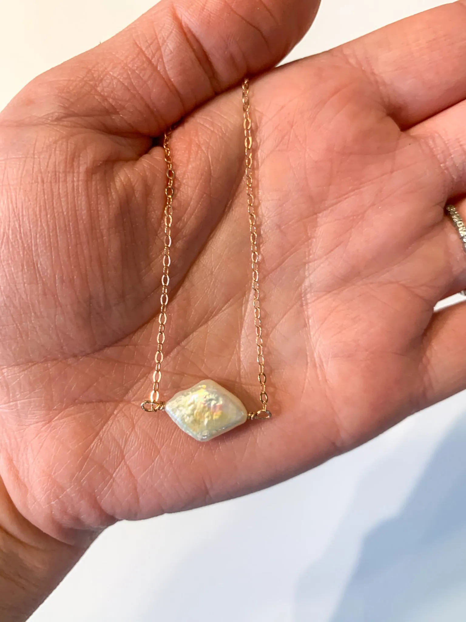 Diamond Freshwater Pearl Necklace