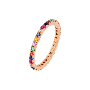 Diamond Thin Rainbow Ring 14K