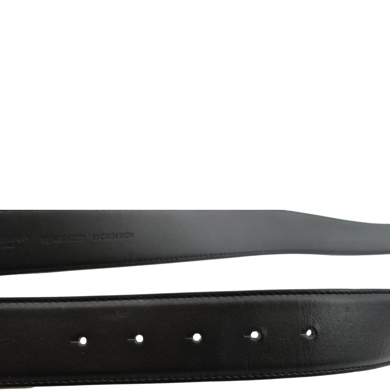 DOLCE & GABBANA Logo Rhinestones Leather Belt Black