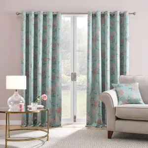 Dreams & Drapes Dahlia Eyelet Curtains - Duck Egg