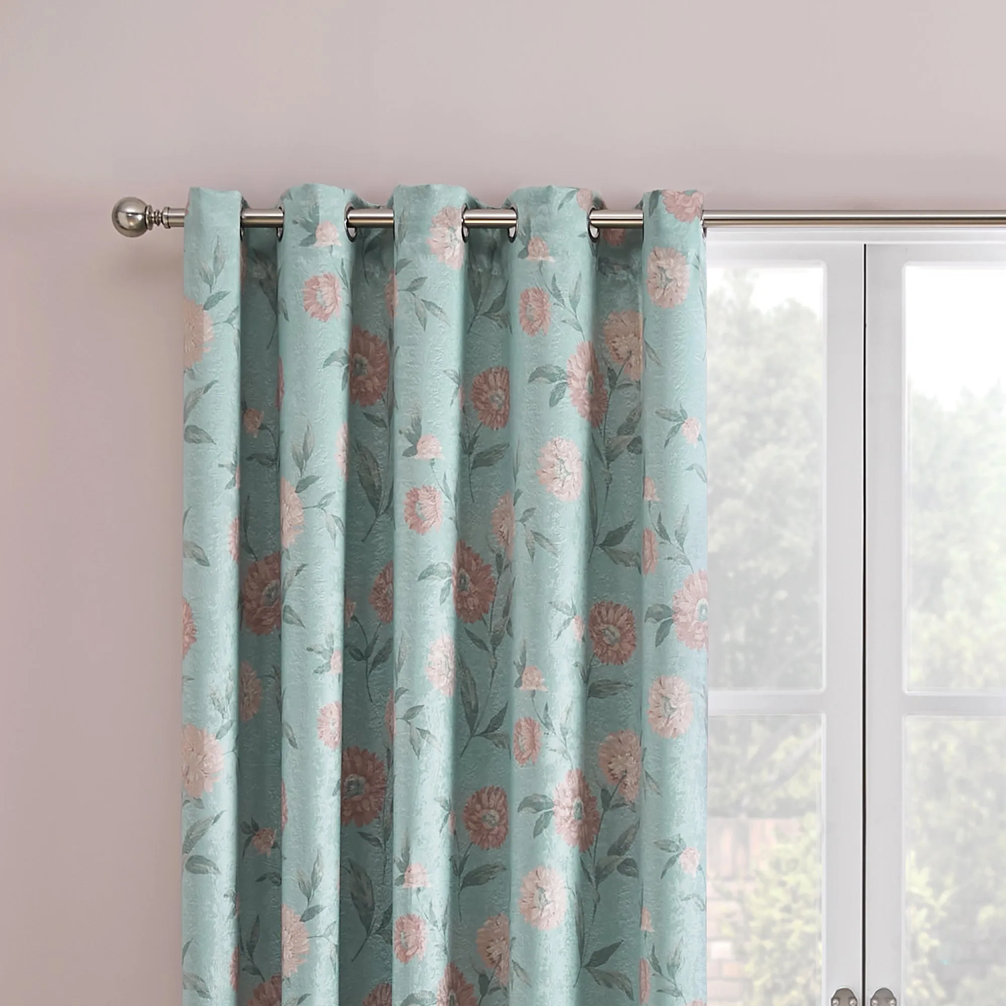 Dreams & Drapes Dahlia Eyelet Curtains - Duck Egg